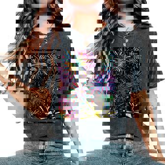 Festive Fireworks & Parades Shows Holiday Cheer For Dad Mom Women's Oversized Comfort T-Shirt - Monsterry