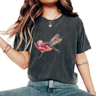 Fiori Natura Regalo Per Donna Ragazza Insetto Libellula T-shirt comoda oversize da donna - Novitaregali