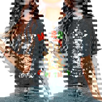 French Bulldog Christmas Pajamas Merry Christmas Women's Oversized Comfort T-Shirt - Seseable