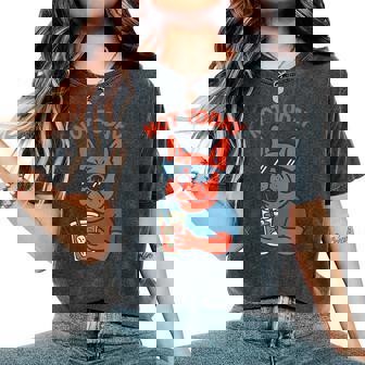 French Bulldog Not Today Hipster Drinking Soda Vintage Art Men Women Kids Women's Oversized Comfort Colors T-Shirt | Mazezy