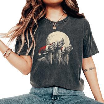 Full Moon Phase Christmas 3 Reindeer Women's Oversized Comfort T-Shirt - Thegiftio UK