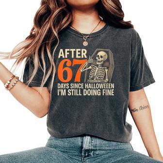 67 Meme Skeleton In The Coffin Retro Christmas Squad Women's Oversized Comfort T-Shirt - Thegiftio UK
