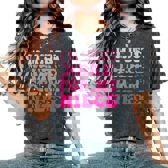 Aunt Life Auntie Groovy I'm Just Here For My Niece Women's Oversized Comfort T-Shirt - Monsterry