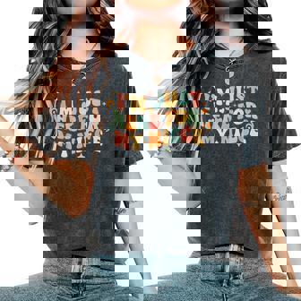 Aunt Life I'm Just Here For My Niece Auntie Groovy Women's Oversized Comfort T-Shirt - Monsterry