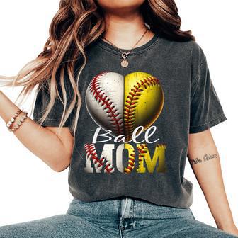 Ball Mom Softball & Baseball Baseball Softball Women's Oversized Comfort T-Shirt - Thegiftio UK