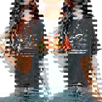 Chicken Christmas Lights Farm Animal Cute Xmas Holiday Women's Oversized Comfort T-Shirt | Mazezy