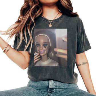 Cry Doll Face Meme Women Women's Oversized Comfort T-Shirt - Thegiftio UK