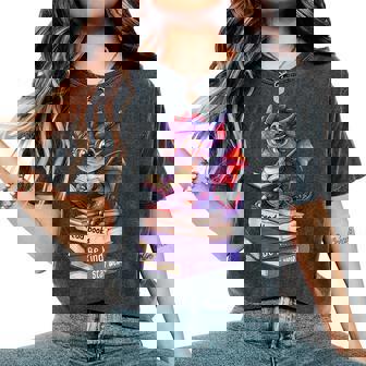 Cute Dragon Read Books Be Kind Stay Weird Book Lover Women's Oversized Comfort T-Shirt | Mazezy