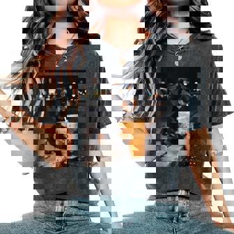 Dachshund Drinking Iced Coffee Dog Meme Women's Oversized Comfort T-Shirt - Thegiftio