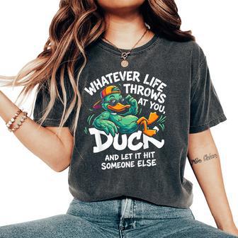 Duck Graphic Ns Quote Women's Oversized Comfort T-Shirt - Thegiftio UK