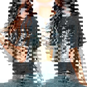 French Bulldog Drinking Iced Coffee Dog Meme Women's Oversized Comfort T-Shirt | Seseable FR