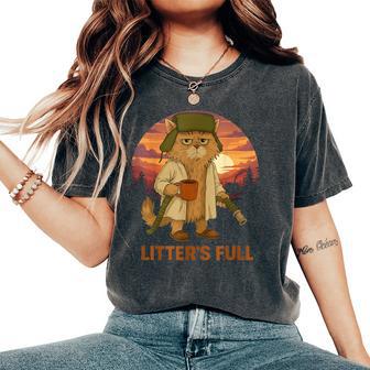 Litter’S Full Cat Vintage Parody For Women Women's Oversized Comfort T-Shirt - Thegiftio UK