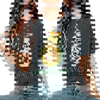 Mamacado Pregnant Avocado Mom Pun レディースオーバーサイズコンフォートTシャツ - Kawaiitshirt