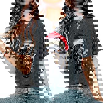 Santa Hat Xmas Pajama Labrador Retriever Dog Christmas Women's Oversized Comfort T-Shirt | Mazezy