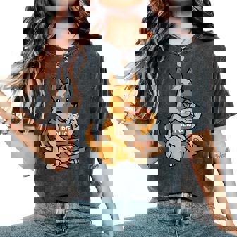 German Shepherd Police Cop Doughnuts Dog Mom Dad Women's Oversized Comfort Colors T-Shirt | Mazezy