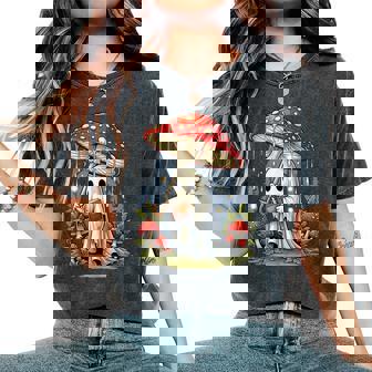 Ghost Reading Book Halloween Mushroom Spooky Cottagecore Women's Oversized Comfort T-Shirt | Seseable FR