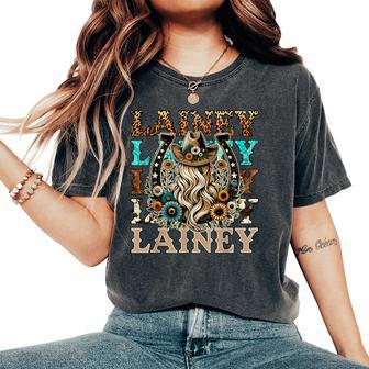 Girl Lainey Name Personalized Name Cowgirl Women's Oversized Comfort T-Shirt - Seseable