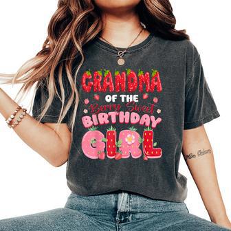 Grandma Of The Berry Sweet Birthday Girl Strawberry Party Women's Oversized Comfort T-Shirt - Thegiftio UK