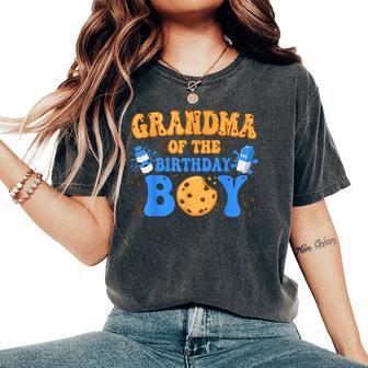 Grandma Of The Birthday Boy Milk And Cookies Lover Women's Oversized Comfort T-Shirt - Thegiftio UK