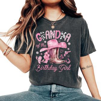 Grandma Of The Birthday Girl Pink Cowgirl Western Rodeo Women's Oversized Comfort T-Shirt - Monsterry