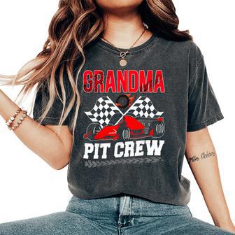 Grandma Pit Crew Racing Family Race Car Birthday Boy Women's Oversized Comfort T-Shirt - Thegiftio UK