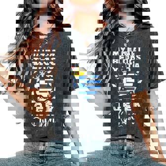 Greek Queen Greek Wife Girlfriend Greece Flag Tank Top Women's Oversized Comfort Colors T-Shirt | Mazezy