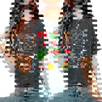 Groovy Christmas Vibes Matching Family Xmas Pajamas Women's Oversized Comfort T-Shirt | Seseable FR