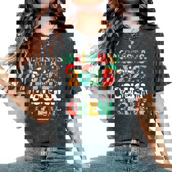 Groovy Family Christmas 2025 Cousin Crew Squad Santa Xmas Women's Oversized Comfort T-Shirt - Thegiftio