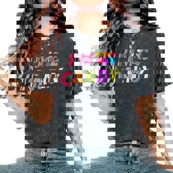 Groovy I'm Candy I Love To Eat Candy Couple Matching Women's Oversized Comfort T-Shirt - Monsterry