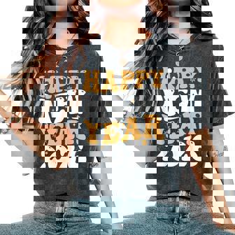 Groovy Retro Happy New Year 2026 Matching Family Party Women's Oversized Comfort T-Shirt - Seseable