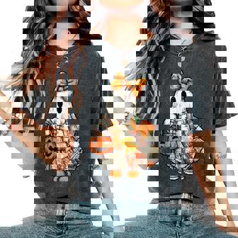 Halloween Boo Ghost Patchwork Quilter Quilting Sewing Womens Women's Oversized Comfort T-Shirt - Thegiftio