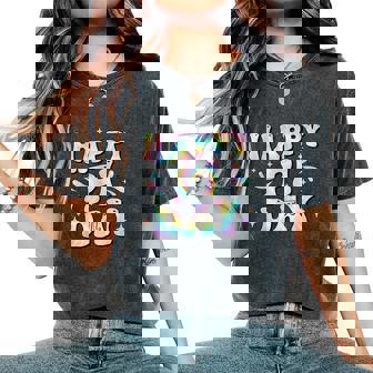 Happy Pi Day 314 Math Teacher Groovy Retro Tie Dye Women's Oversized Comfort T-Shirt - Monsterry