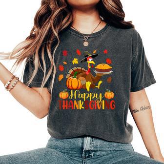 Happy Thanksgiving Turkey Family Dinner Women Women's Oversized Comfort T-Shirt - Thegiftio UK