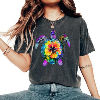 Hawaiian Tie Dye Sea Turtle Cute Hawaii For And Women Women's Oversized Comfort T-Shirt - Thegiftio UK