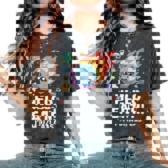 Hello Earth I'm 3IAtlas Space Comet 3I Atlas Women's Oversized Comfort Colors T-Shirt | Mazezy