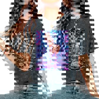 Hot Girl On 男性用 レトロフューチャリズム ピンナップガール 4 レディースオーバーサイズコンフォートTシャツ - Kawaiitshirt