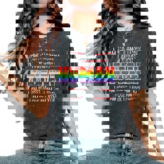 Human LGBTQ Gay Pride Awareness Queer Bisexual Lesbia Women's Oversized Comfort Colors T-Shirt | Mazezy