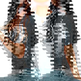 Hypnotic Beagle Weird Eyes Gothic Weirdcore Spooky Halloween Women's Oversized Comfort Colors T-Shirt | Mazezy