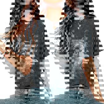 Hypnotic German Shepherd Weird Eyes Weirdcore Halloween Dog Women's Oversized Comfort Colors T-Shirt | Mazezy