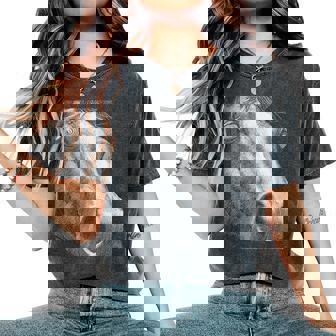 Hypnotic Horse Weird Eyes Weirdcore Horror Spooky Halloween Women's Oversized Comfort Colors T-Shirt | Mazezy