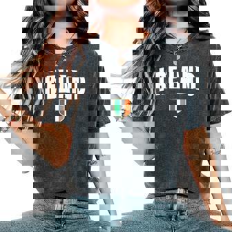 Irish Flag Ireland Vintage Souvenir Boys & Girls Green Women's Oversized Comfort T-Shirt - Monsterry