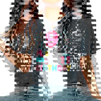 It's My 9Th Birthday Cat Lover 9 Years Old Girls Boys Women's Oversized Comfort T-Shirt - Thegiftio