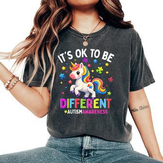 It's Ok To Be Different Autism Awareness Unicorn Boy Girl Women's Oversized Comfort T-Shirt | Mazezy