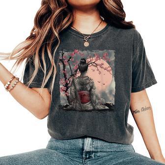 Japanese Geisha Japanese Samurai Girl Sakura Cherry Blossom Women's Oversized Comfort T-Shirt - Thegiftio UK