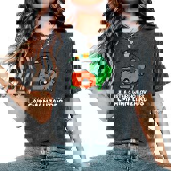 Just A Girl Who Loves Caiman Lizards ファニーカイマントカゲ レディースオーバーサイズコンフォートTシャツ - Kawaiitshirt