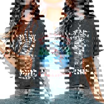 Just A Girl Who Loves Fishing Sport Fish Hobby Fan Women's Oversized Comfort Colors T-Shirt | Mazezy