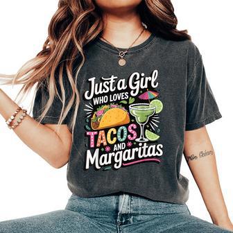Just A Girl Who Loves Tacos And Margaritas Women's Oversized Comfort T-Shirt - Thegiftio UK