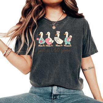 Just A Labor And Delivery Goose Nurse Ob Sily Goose L&D Women's Oversized Comfort T-Shirt - Thegiftio UK