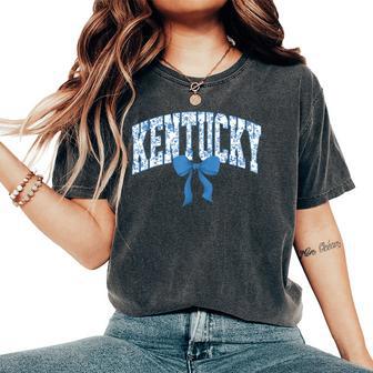 Kentucky Coquette Bow Floral State Pride Style Girls Women Women's Oversized Comfort T-Shirt - Seseable