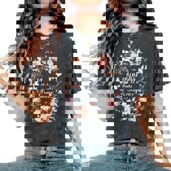 Kindness Makes Us Stronger Inspirational Floral Positive Women's Oversized Comfort T-Shirt | Seseable CA